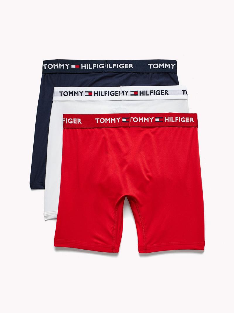 Férfi Tommy Hilfiger Everyday microfiber boxer brief 3pk Boxer Briefs Piros | HU 1384YXF